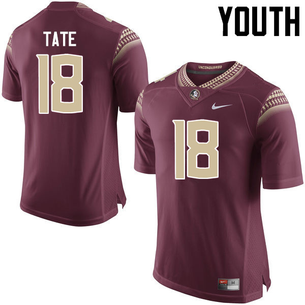 Youth #18 Auden Tate Florida State Seminoles College Football Jerseys-Garnet - Click Image to Close